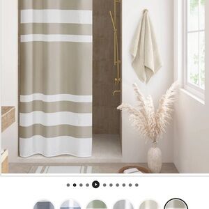 Madison Park Taupe and White Shower Curtain